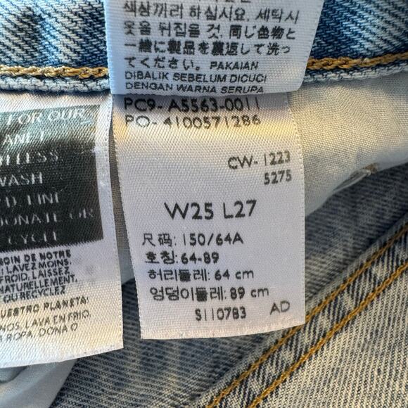 Levi's Premium Middy Ankle Bootcut Jeans Light Wash 100% Cotton Blue Denim Sz 25 - Picture 10 of 14